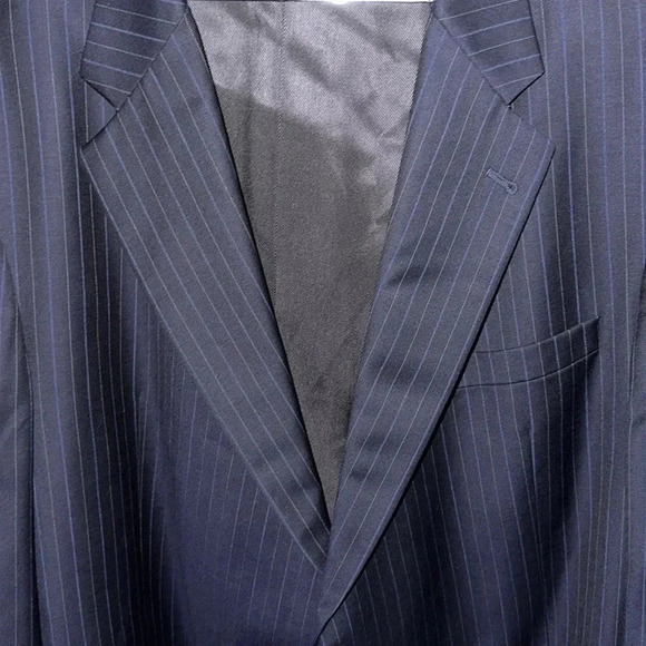 Burberry Blue Pinstripe Wool Blazer Suit Jacket Size 54 Regular - Picture 8 of 10
